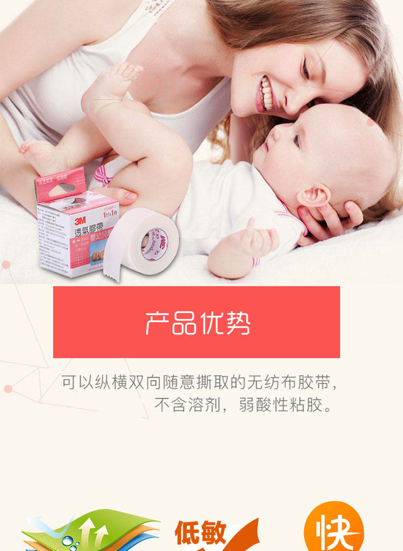 3M醫療膠帶 1534-0 嬰幼兒專用膠帶 易撕敷料膠帶