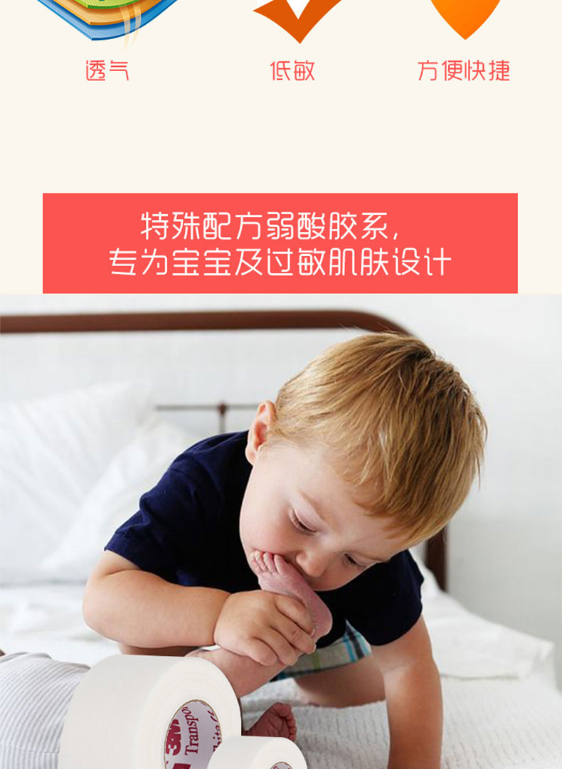 3M醫療膠帶 1534-0 嬰幼兒專用膠帶 易撕敷料膠帶